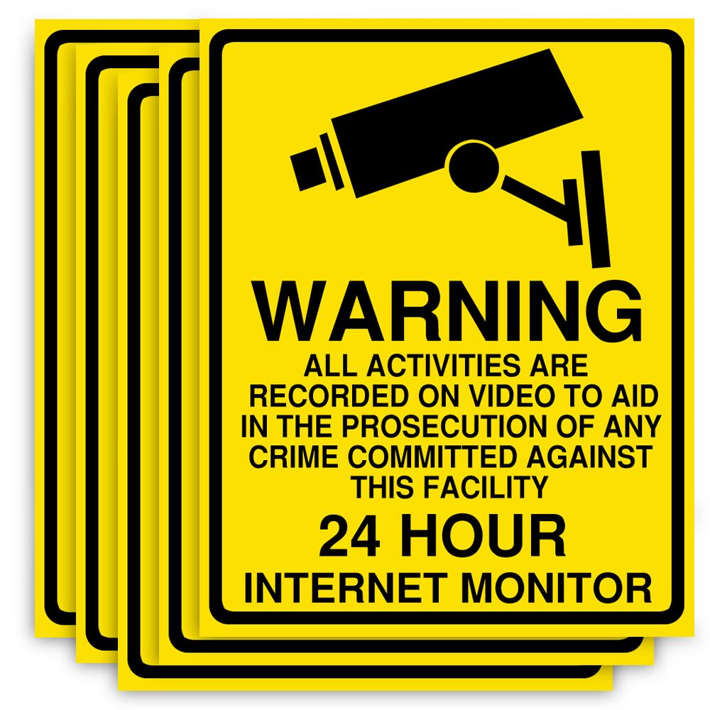 Camera Warning Sticker PVC Camera Alarm Sticker Waterproof Sunscreen Home CCTV Video Surveillance Security Decal Signs