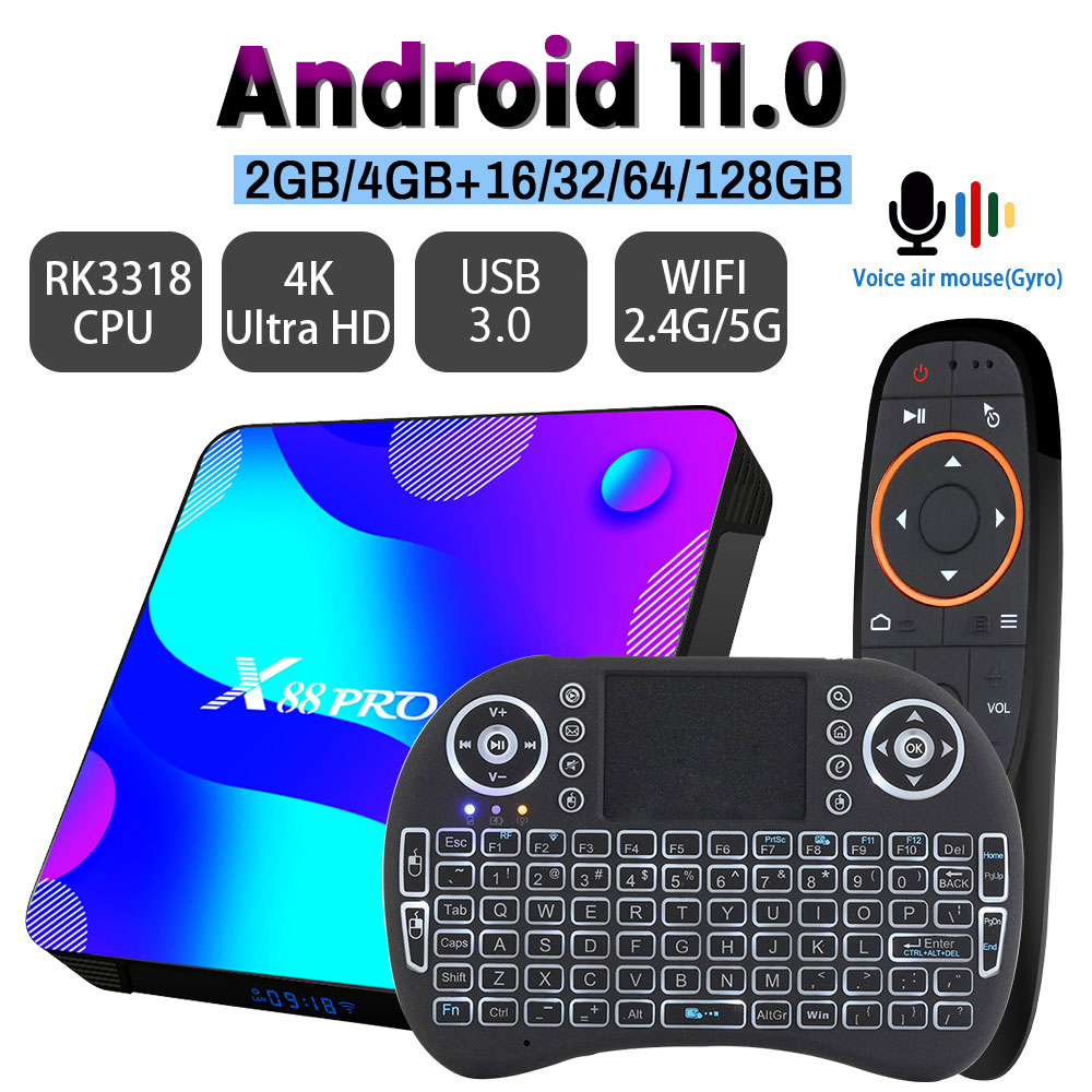 Transpeed Android 11 TV BOX 2.4G&5.8G Wifi 16G 32G 64G 128G 4k 3D TV receiver Media player HDR+ High Qualty Very Fast Box