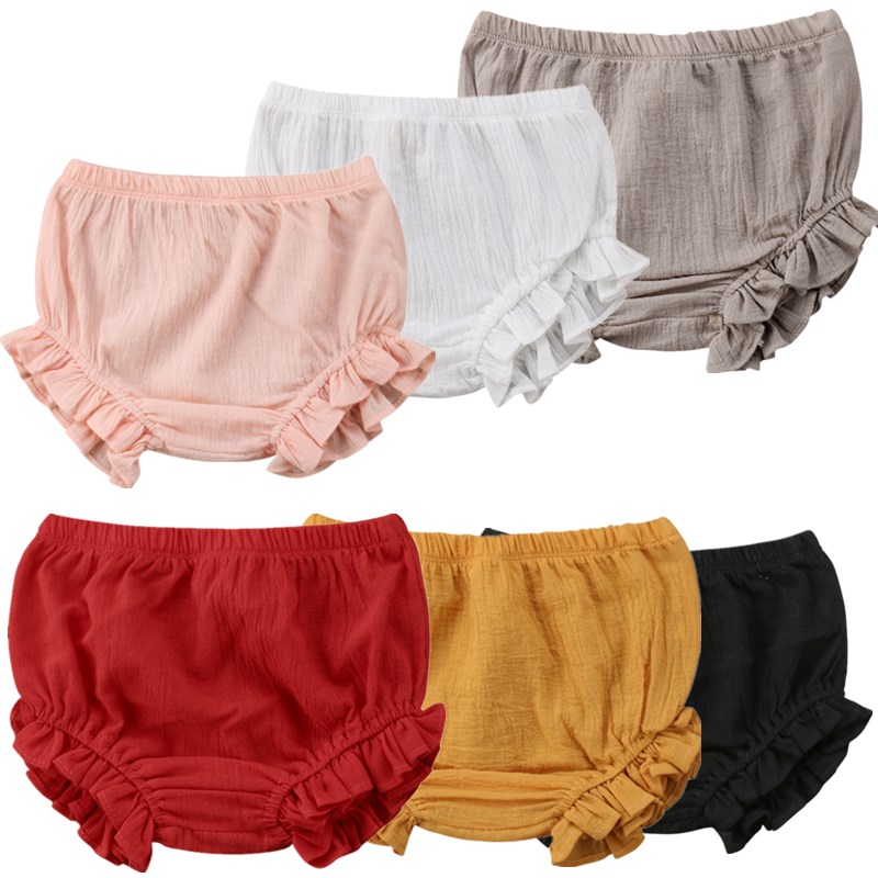 Baby Girls  Summer Casual Shorts Newborn Infant Baby Solid Cotton Shorts Bottoms Toddler Baby Clothing 0-24M
