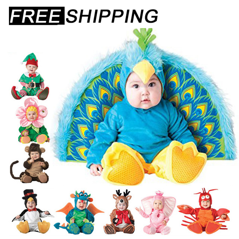 LANBENA  Halloween Costume baby boy clothes Girls Monkey Polar Bear Romper Kids Clothing Set baby hat socks Toddler Cosplay