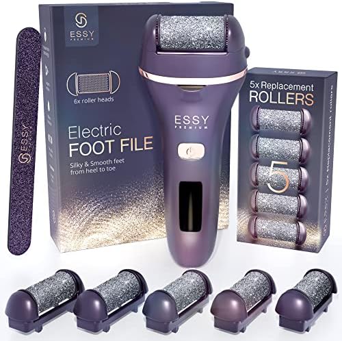 Essy Electric Foot Callus Remover Foot File Electric Callus Remover for Feet Electric Foot Filer Dead Skin Remover for Feet Callous Remover Tool (Purple)