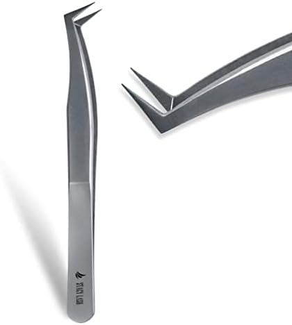Stacy Lash STL-5 Eyelash Extension Tweezers/Supplies for Volume Extensions & Premade Fans/Precision Tool for False Lashes Application/Beauty Accessories/Curved Tweezer Tip/Eyelashes Tools