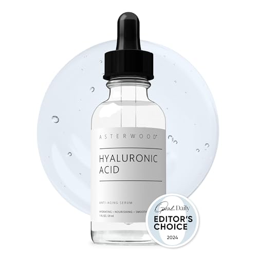 Asterwood Pure Hyaluronic Acid Serum for Face - Plumping, Anti-Aging & Hydrating - Fragrance-Free, Pairs Well with Vitamin C Face Serum & Hylunaric Acid Moisturizer, 29ml/1 oz