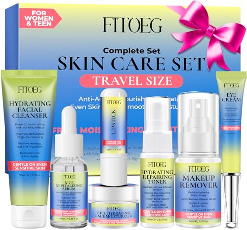 Travel Essentials,Korean Skin Care Set/Kit,Women Hydrated Anti-Aging Facial Skin Care Routine Set Kit Products,Skin Care Set Gift for Women Teens Valentines Day Gifts for Her Travel Size Toiletries