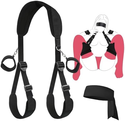 Sex Toys Bondage Legs Restraints - BDSM Adjustable Thigh Sling & Demountable Hand Cuffs, Bondage Gear & Accessories Blindfold, Restraints Kits Sex Toys for BDSM Games, Sex SM Straps
