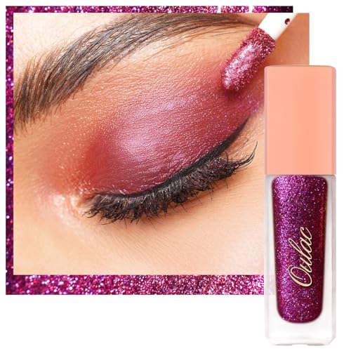 Oulac Liquid Glitter Eyeshadow Liquid Eyeshadow Metallic Eyeshadow Liquid Eyeliner Sparkle| Glitter Finish Smooth Shimmer Eyeshadow| Vegan& Cruelty-Free, 5.4g (06)