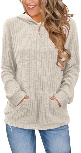 Sweaters for Women Long Sleeve Fashion Hoodies Fall Pullover Sweatshirts with Pocket Tunic Tops