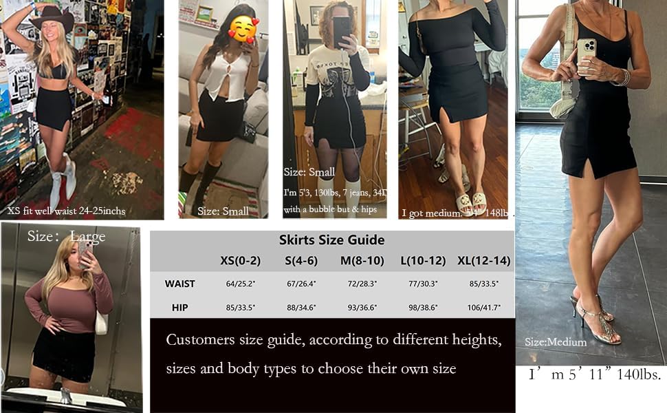 Womens Black Mini Skirt High Waist High Slit Sexy Bodycon Mini Skirt 0290……
