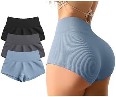 OQQ Women 3 Piece Yoga Shorts Sexy High Waist Booty Stretch Workout Exercise Hot Shorts