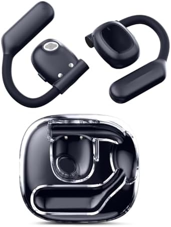 2024 Upgraded Open Ear Earbuds with Noise Canceling Mic, Wireless Bluetooth 5.4 with 110H Playtime with case, Open Ear Headphone with 16.2mm Drivers Compatible with iPhone & Android (Black)