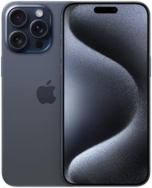 Apple iPhone 15 Pro Max, 256GB, Blue Titanium - Unlocked (Renewed Premium)