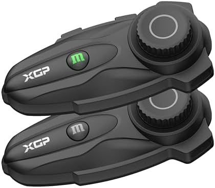 X10 10 Riders Group Mesh Motorcycle Intercom, 3000m Motorcycle Bluetooth Headset V5.3 with Audio Multitasking, Helmet Communication Systems with Hi-Fi Speakers for ATV/Snowmobile, 2 Pack