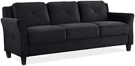 Lifestyle Solutions Harrington Sofa Curved Arms, Black