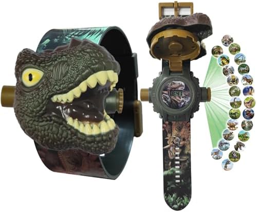 Children's Dinosaur Projection Watch Toy Electronic Watch for Age 3 4 5 Years Old Adjustable Digital Screen 3D Cartoon Patterns Boy Girl Birthday Gift Children's Day Gift