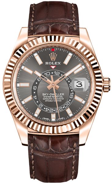 Rolex Sky-Dweller Leather Strap Men’s Watch 326135